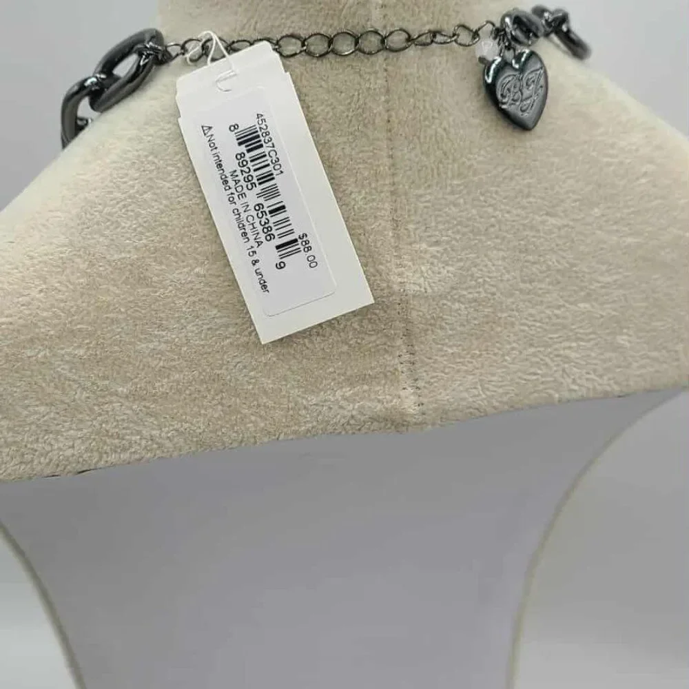 Betsey Johnson Chunky Black Spider Necklace with Green Crystal NWT!  HALLOWEEN
